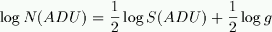 log  N(ADU) =  0.5 log S (ADU) - 0.5  log g