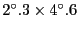 $2^{\circ}.3\times4^{\circ}.6$